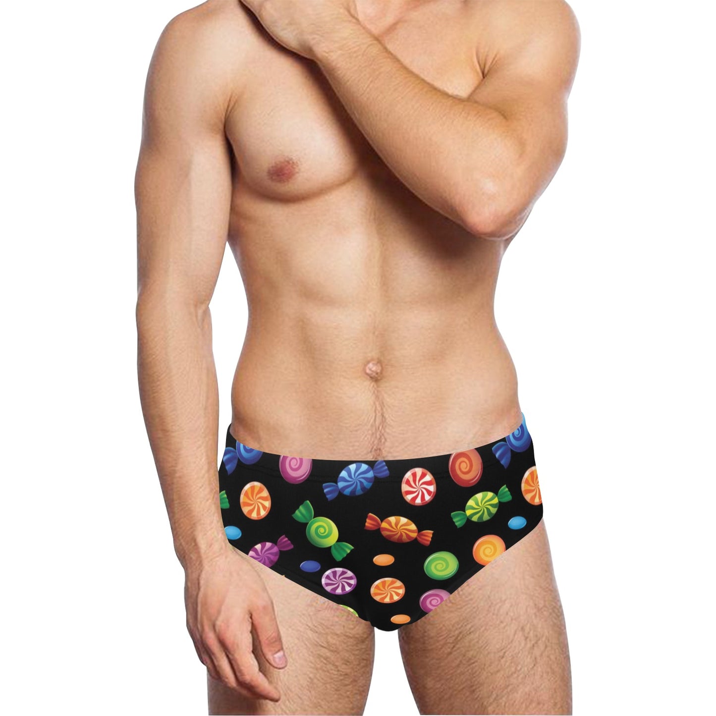 Candy Pattern Print Design 01 Men's Swimming Briefs