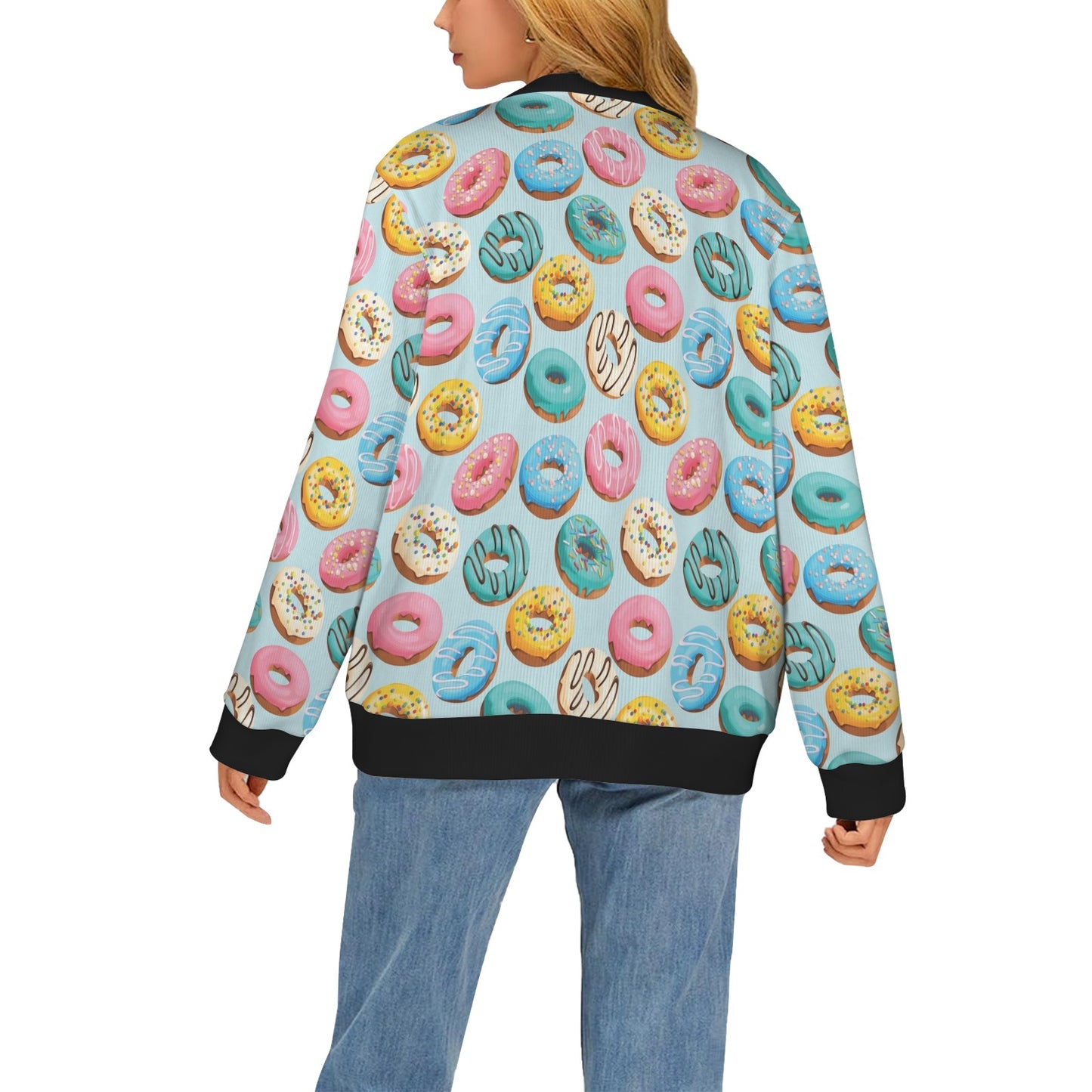 Donut Pattern Print Design DN05 Women's Cardigan