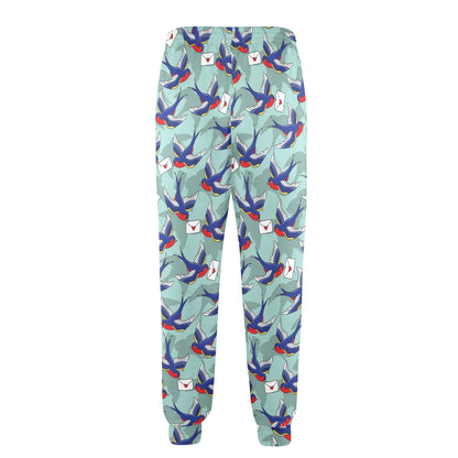 Swallow Bird Pattern Print Design 02 Men's Casual Track Pants