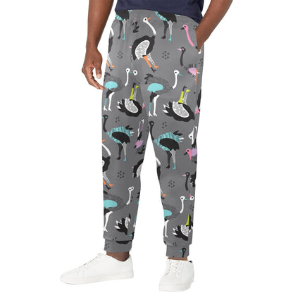 Ostrich Pattern Print Design 01 Men's Casual Track Pants