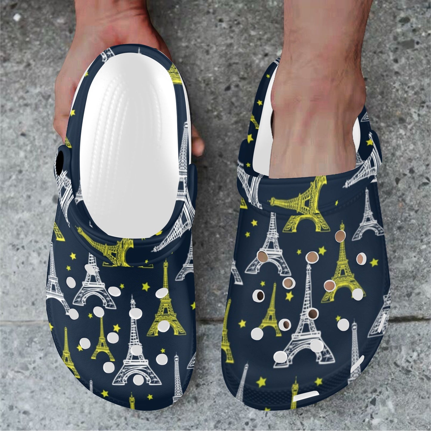 Eiffel Tower Star Print Unisex Clogs Shoes