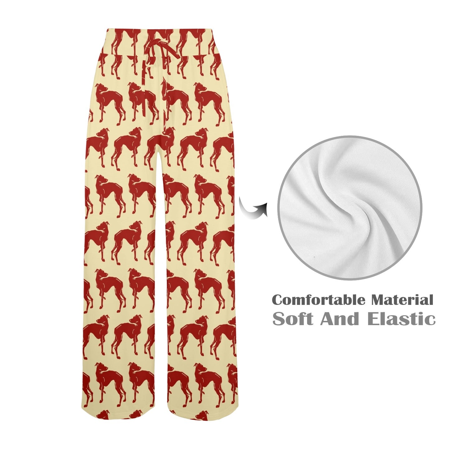 Greyhounds Design Print Pattern JJ0294 Women's Wide Leg Lounge Pants