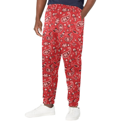Bandana Paisley Red Print Design LKS3011 Men's Casual Track Pants