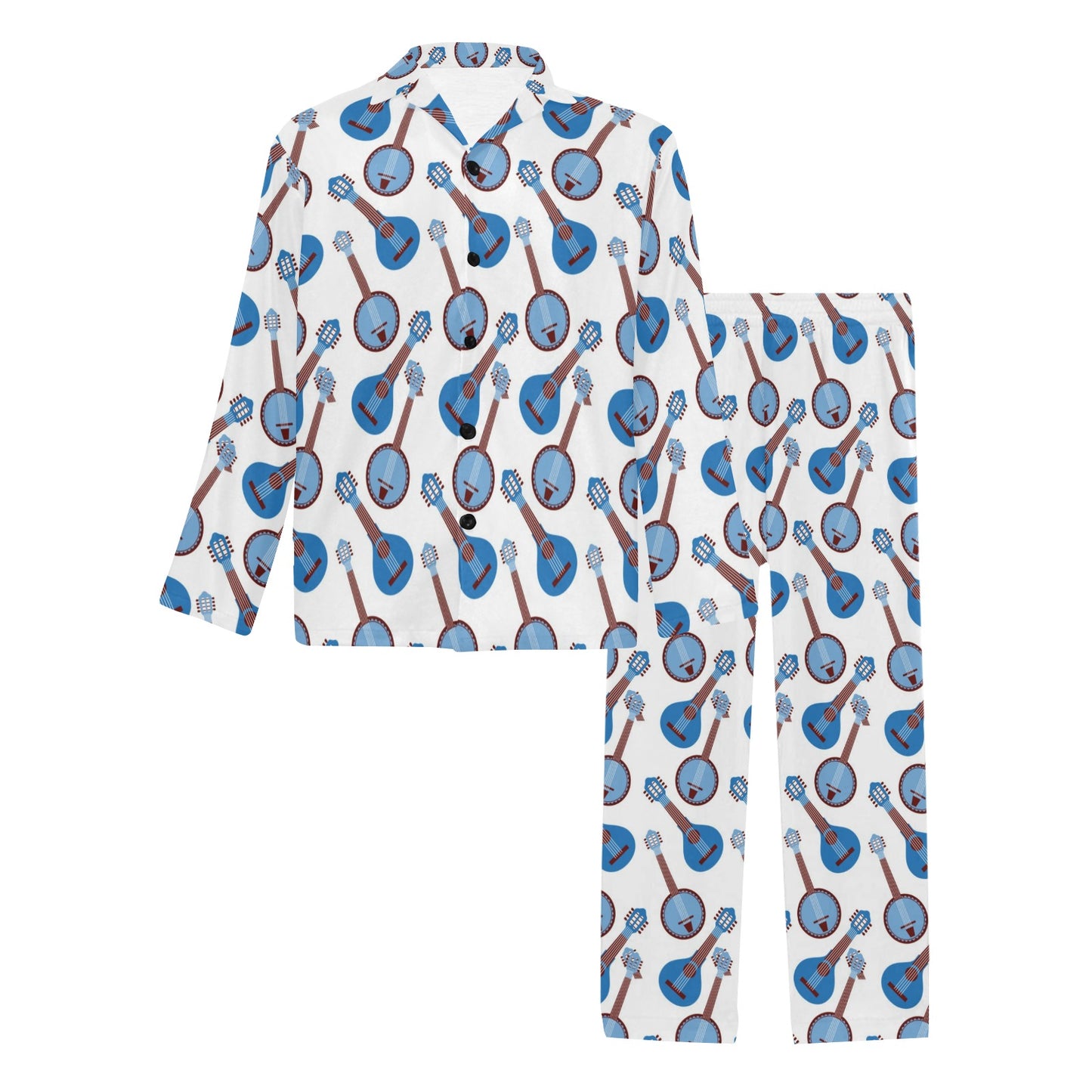 Banjo Print Design LKS401 Men's Long Pajama Set