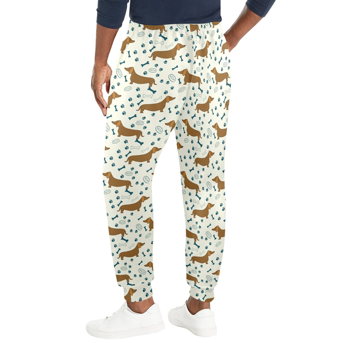 Dachshund Pattern Print Design 01 Men's Casual Track Pants