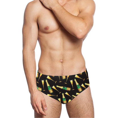 Champagne Pattern Print Design 02 Men's Swimming Briefs