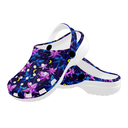 Palm Tree Night Scene Design Print Unisex Clogs Shoes