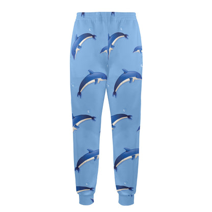 Dolphin Blue Print Men's Casual Track Pants