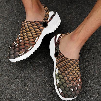 Snake Skin Colorful Print Unisex Clogs Shoes