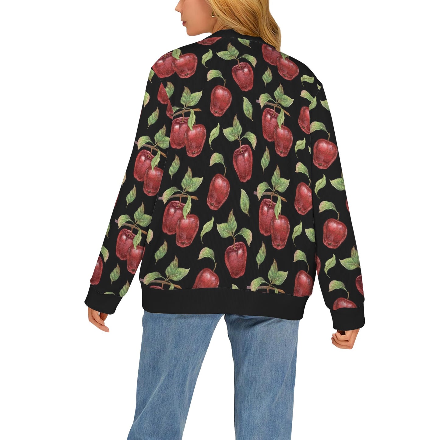 Apple Pattern Print Design AP011 Women's Cardigan