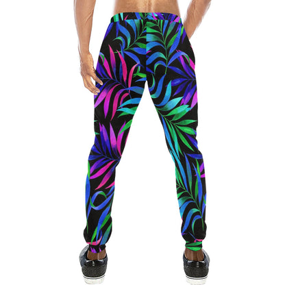 Tropical Flower Pattern Print Design TF010 Men's Sweatpants