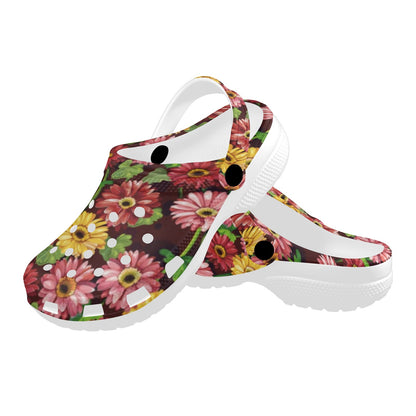Daisy Gerbera Print Pattern Unisex Clogs Shoes