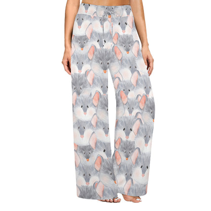 Rat Baby Pattern Print Design 02 Women's Wide Leg Lounge Pants