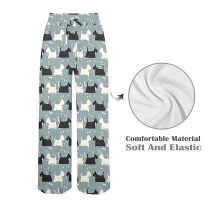Scottish Terriers Print Design LKS301 Women's Wide Leg Lounge Pants