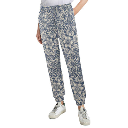 Elegant Floral Print Pattern Women's Casual Track Pants