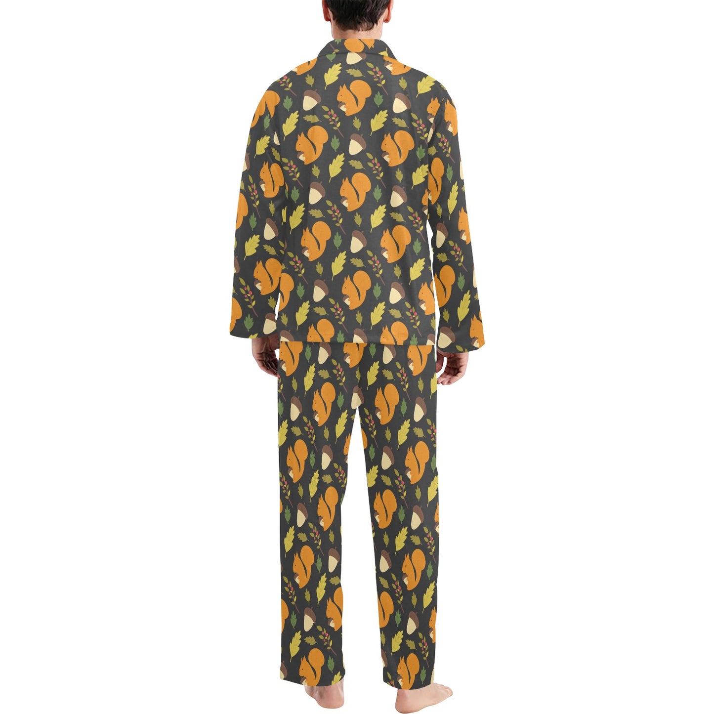 Squirrel Print Design LKS301 Men's Long Pajama Set