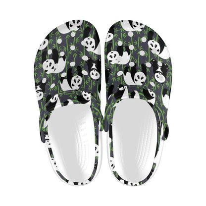 Panda Bear Bamboo Themed Print Unisex Clogs Shoes