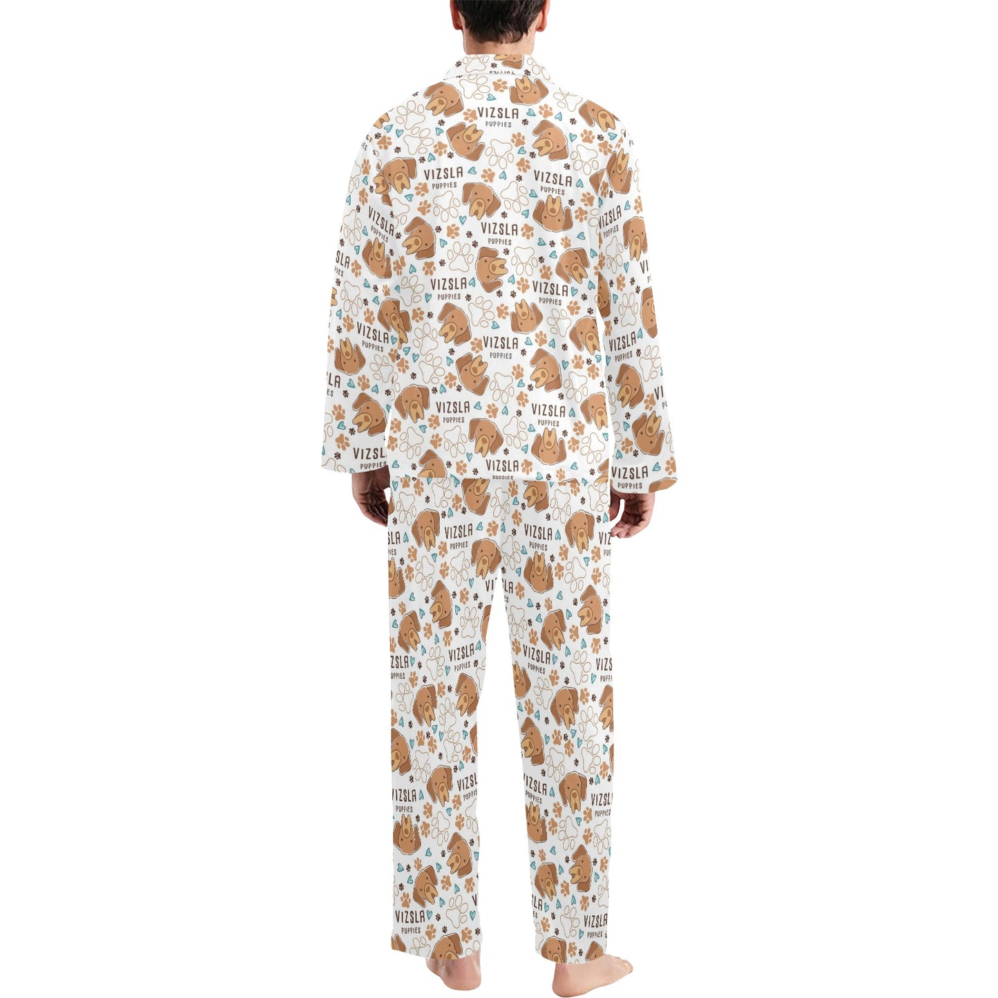 Vizslas Print Design LKS301 Men's Long Pajama Set
