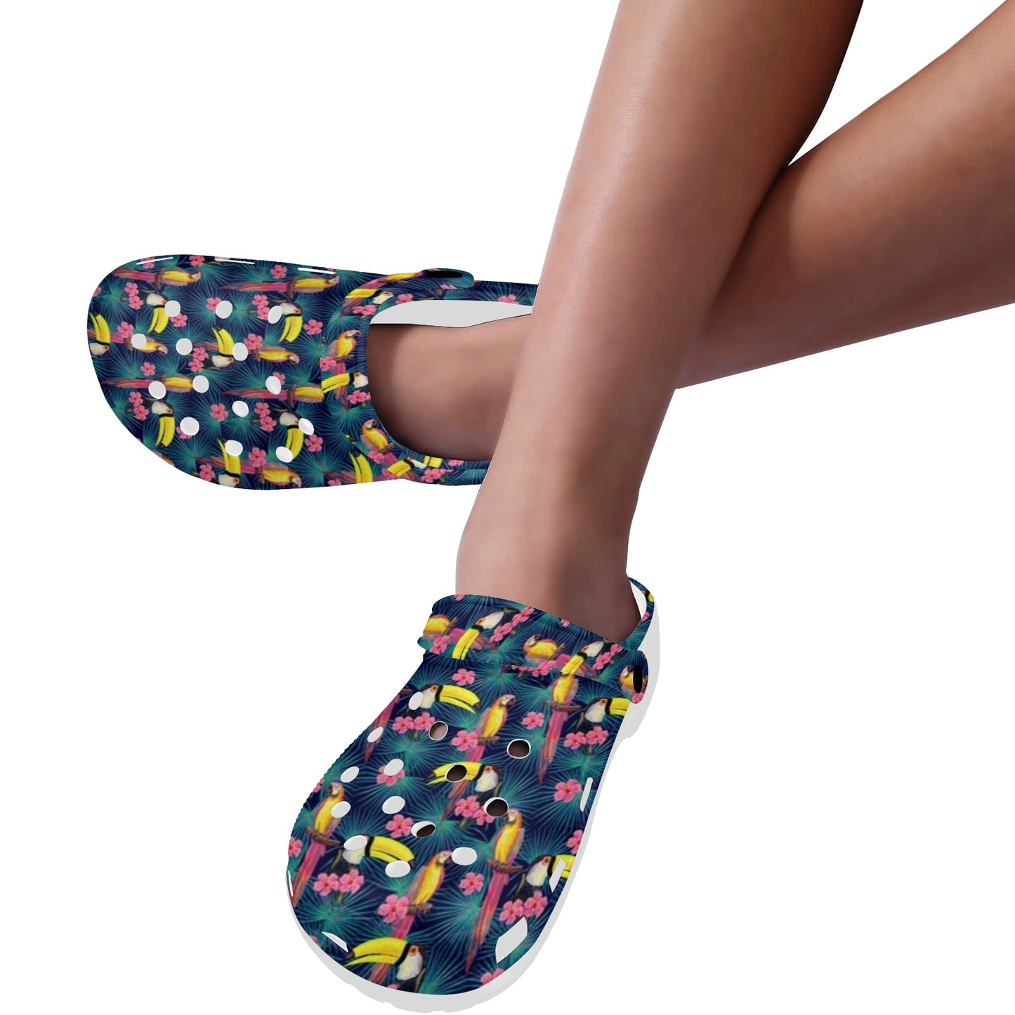 Toucan Parrot Design Unisex Clogs Shoes
