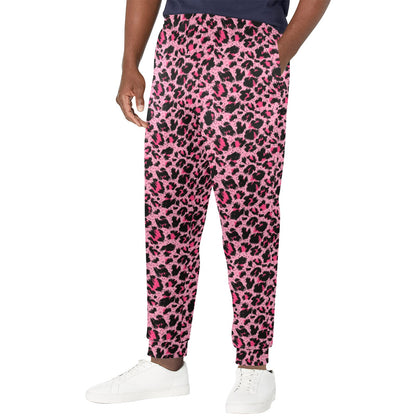 Cheetah Pink Pattern Print Design 01 Men's Casual Track Pants