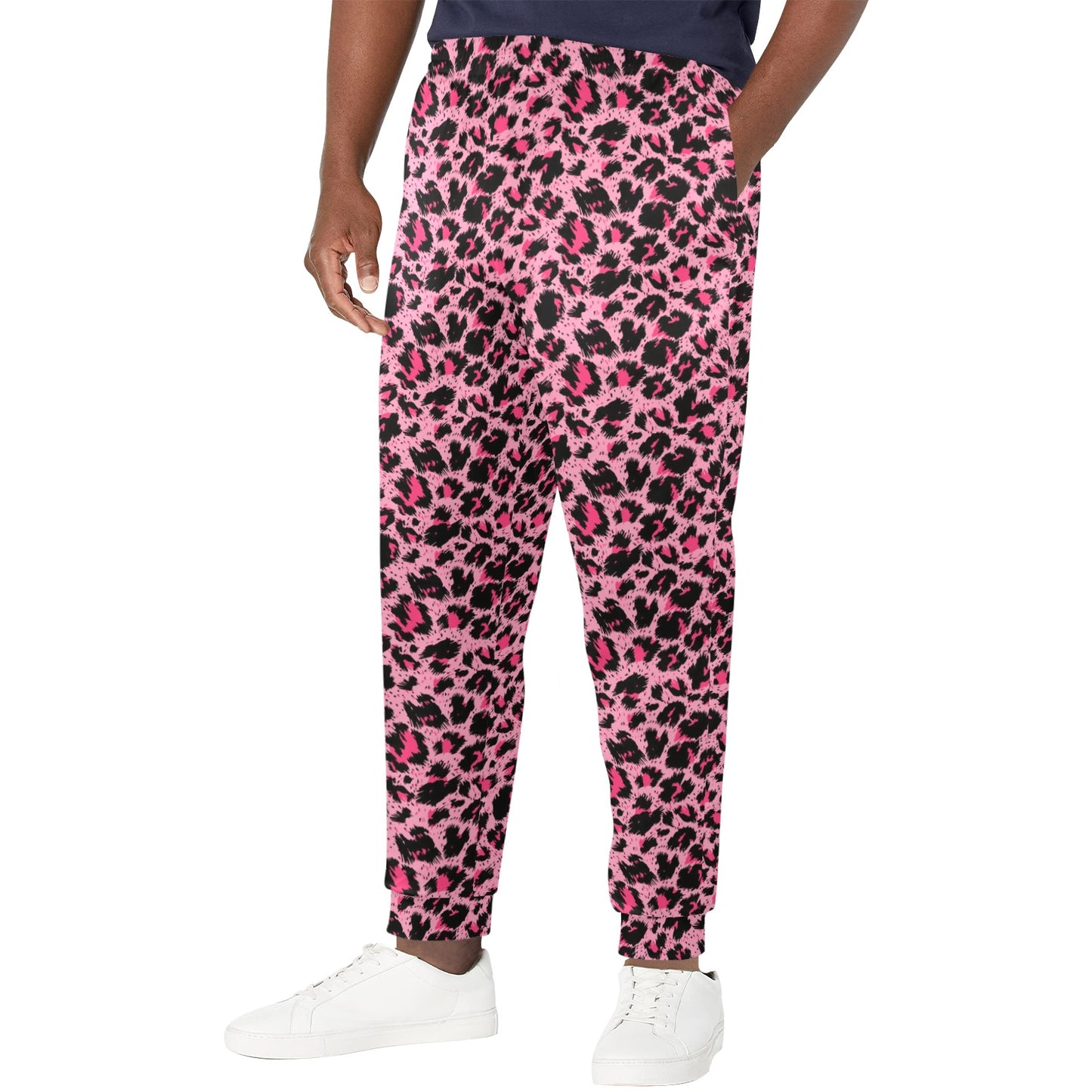 Cheetah Pink Pattern Print Design 01 Men's Casual Track Pants