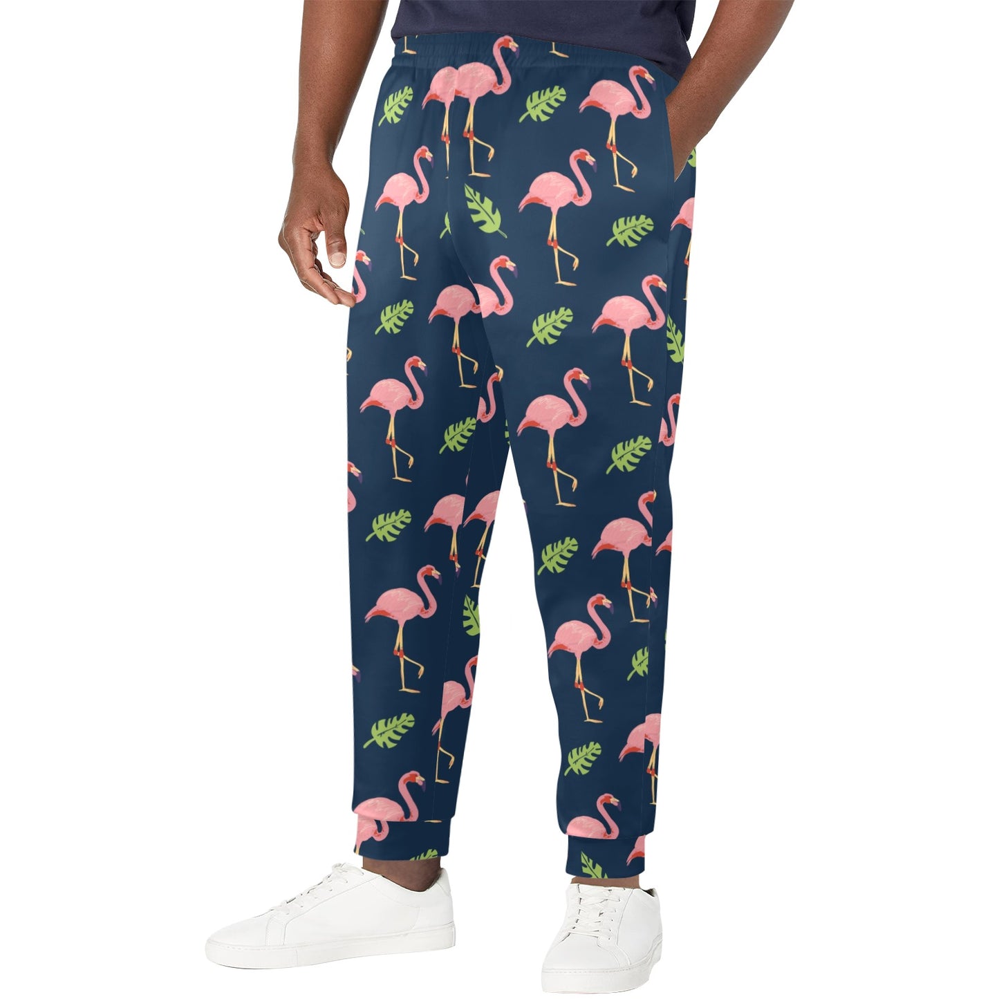 Flamingo Design Print Pattern JJ0184 Men's Casual Track Pants