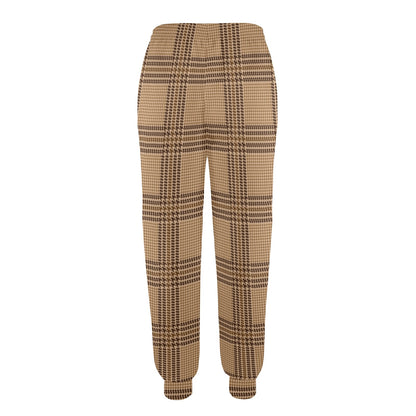 Houndstooth Brown Pattern Print Design 04 Women's Casual Track Pants