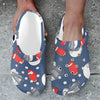 American Football Helmet Design Pattern Unisex Clogs Shoes