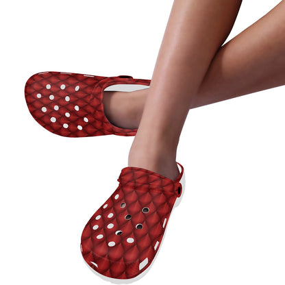 Dragons Red Skin Texture Unisex Clogs Shoes
