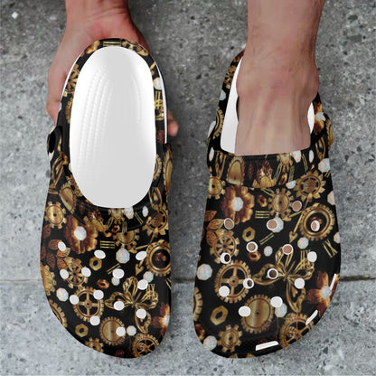 Steampunk Butterfly Design Themed Print Unisex Clogs Shoes