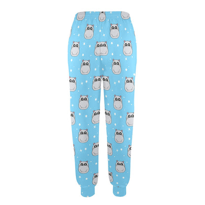 Hippo Design Print Pattern JJ0347 Women's Casual Track Pants