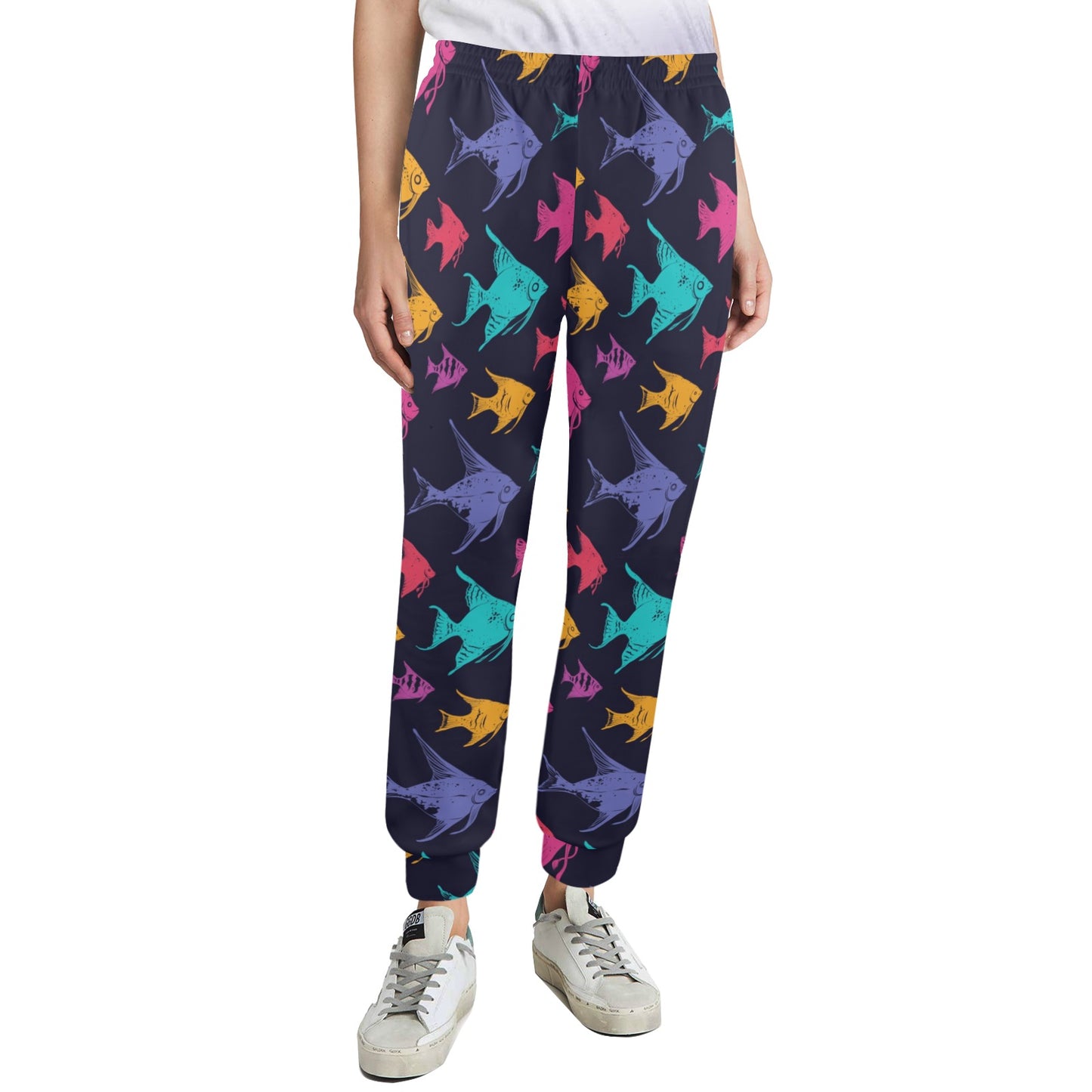 Angelfish Colorful Pattern Print Design 03 Women's Casual Track Pants