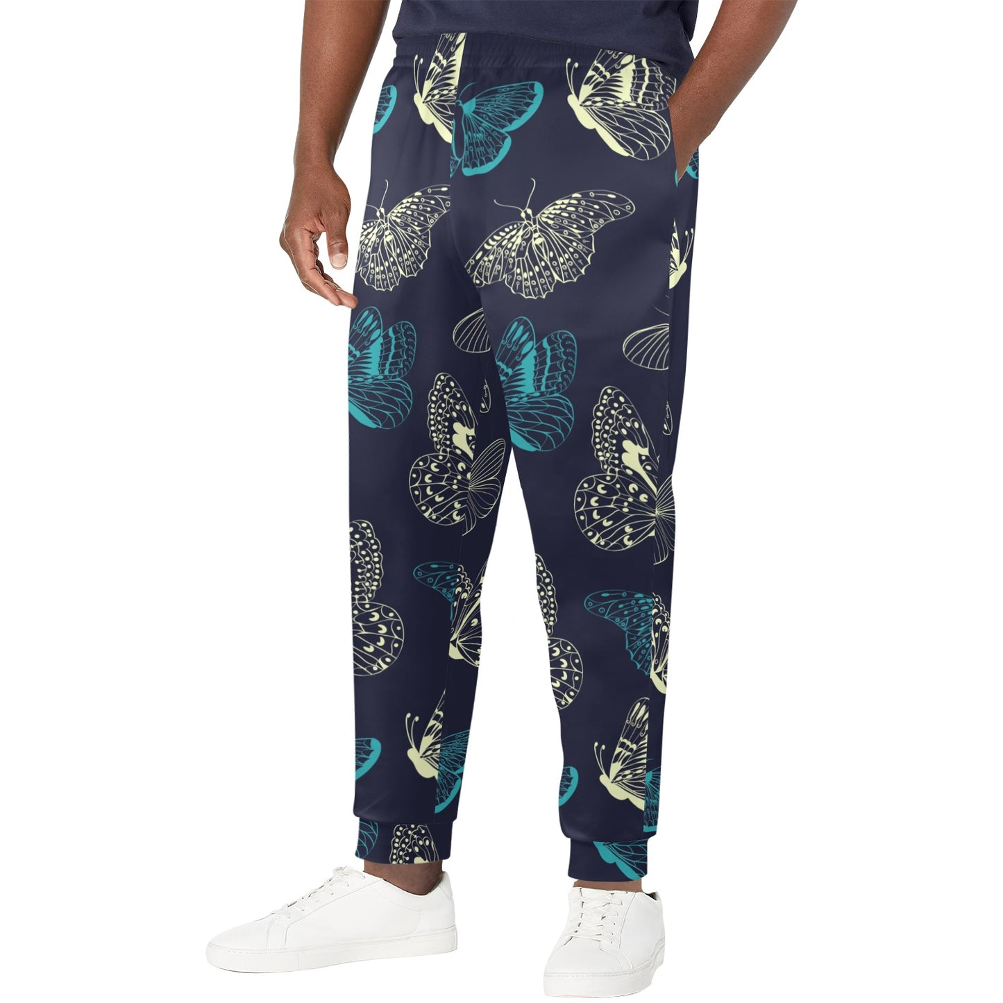 Monarch Butterfly Pattern Print Design 01 Men's Casual Track Pants