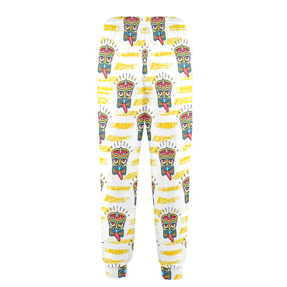 Tiki Smile Mask Print Pattern Men's Casual Track Pants