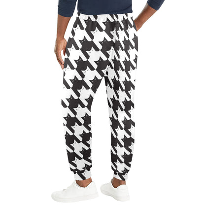Cat HoundstoothPattern Print Design 01 Men's Casual Track Pants