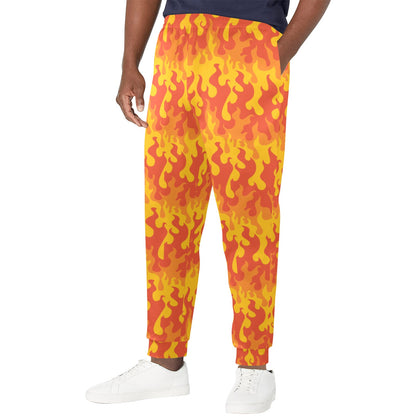 flame Design Print Pattern JJ0175 Men's Casual Track Pants