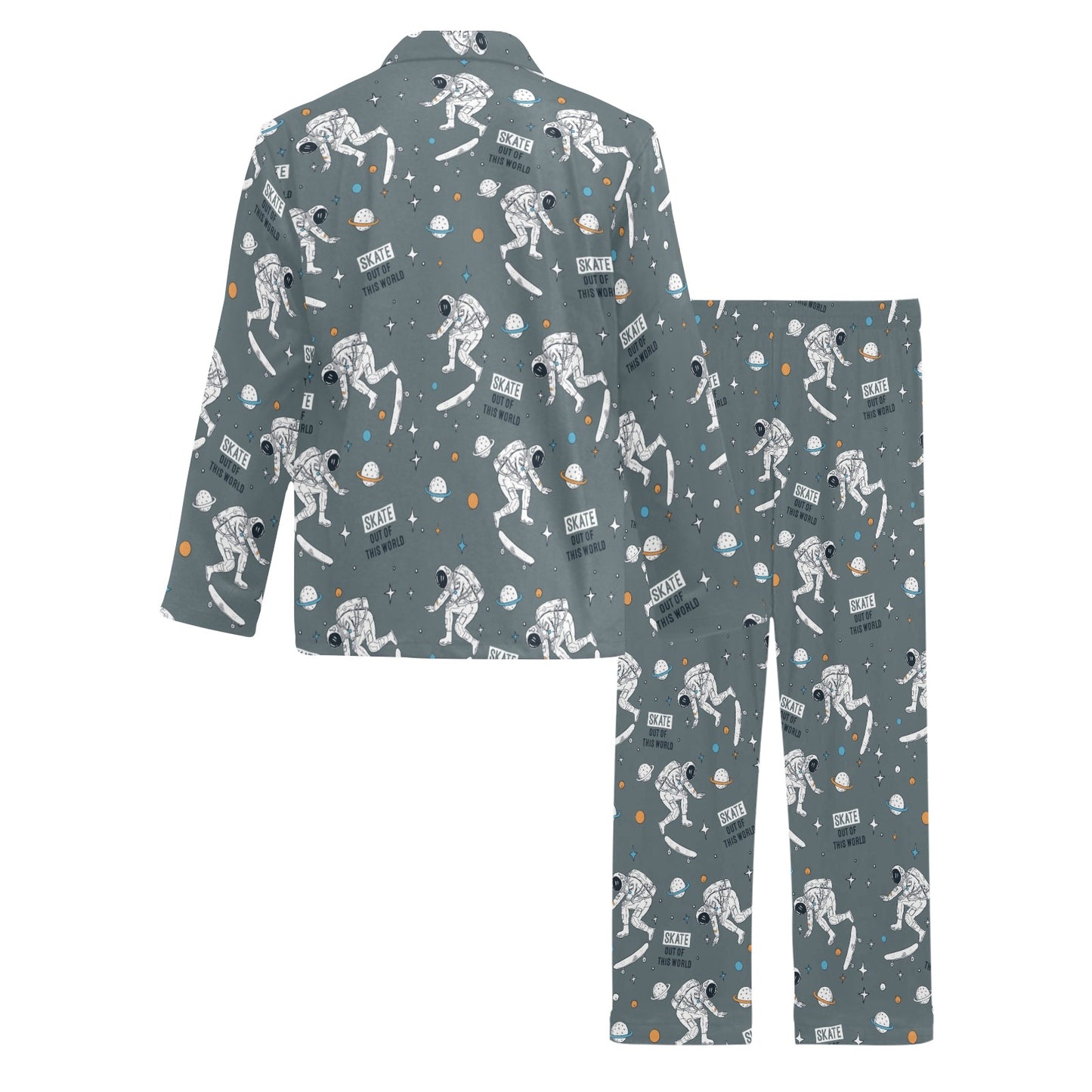 Skateboard Print Design LKS306 Men's Long Pajama Set