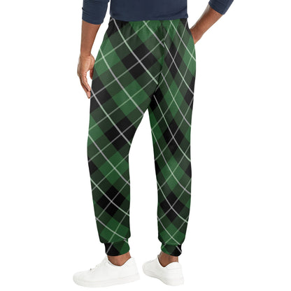 Plaid Green Pattern Print Design A05 Men's Casual Track Pants