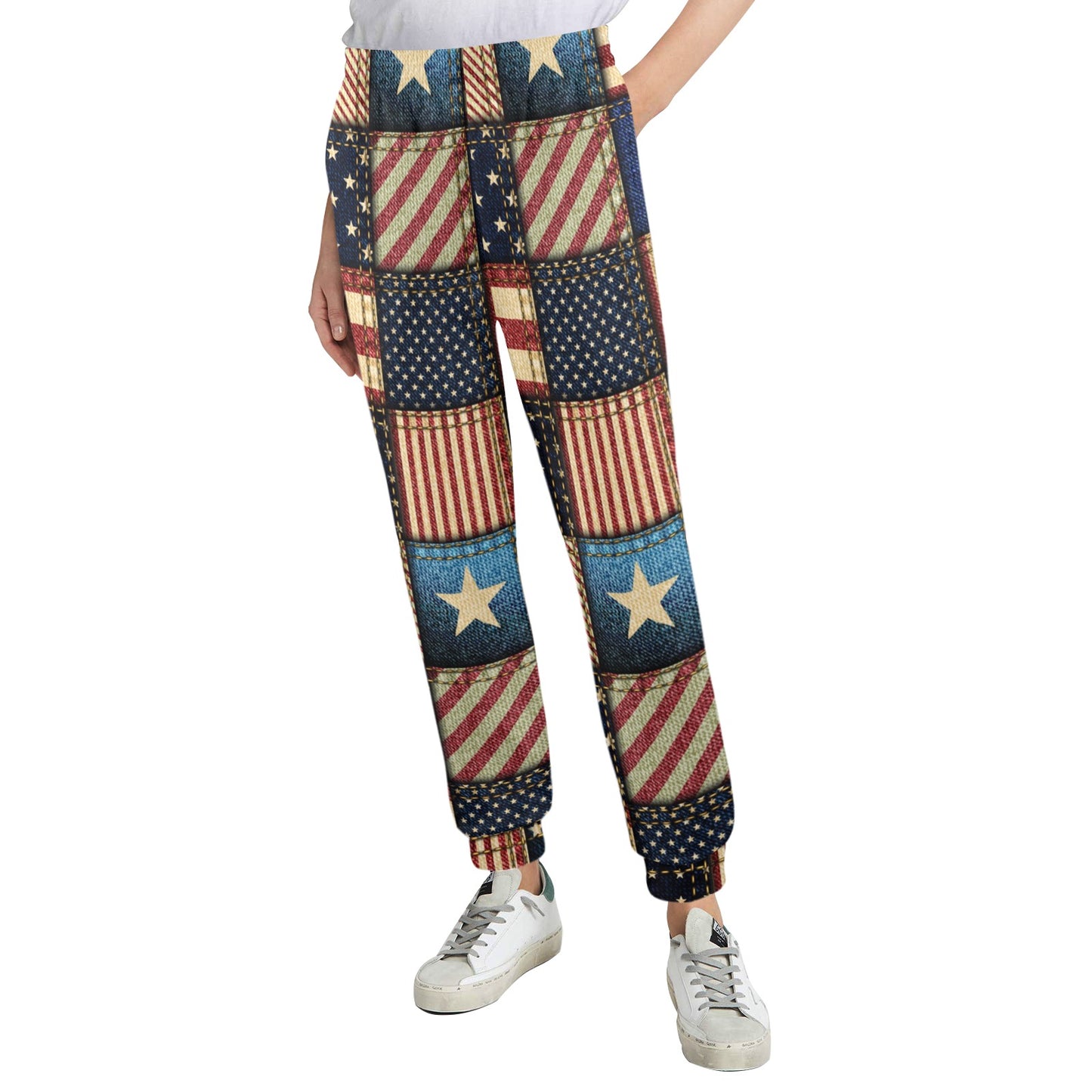American flag Patchwork Design Women's Casual Track Pants