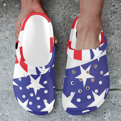 American flag Print Unisex Clogs Shoes