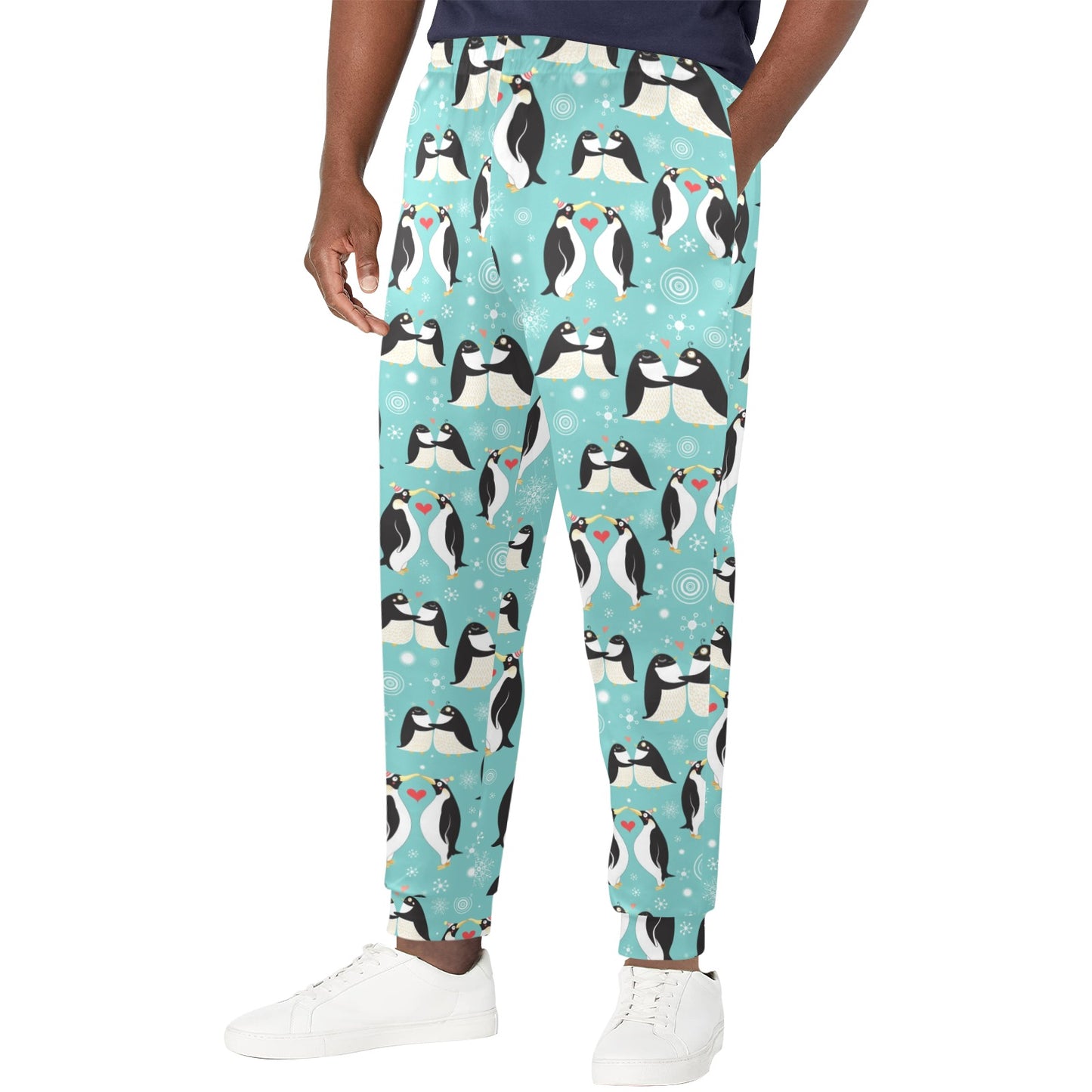 Penguin Love Print Men's Casual Track Pants