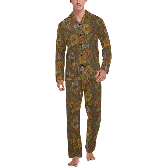 Thanksgiving Print Design LKS301 Men's Long Pajama Set