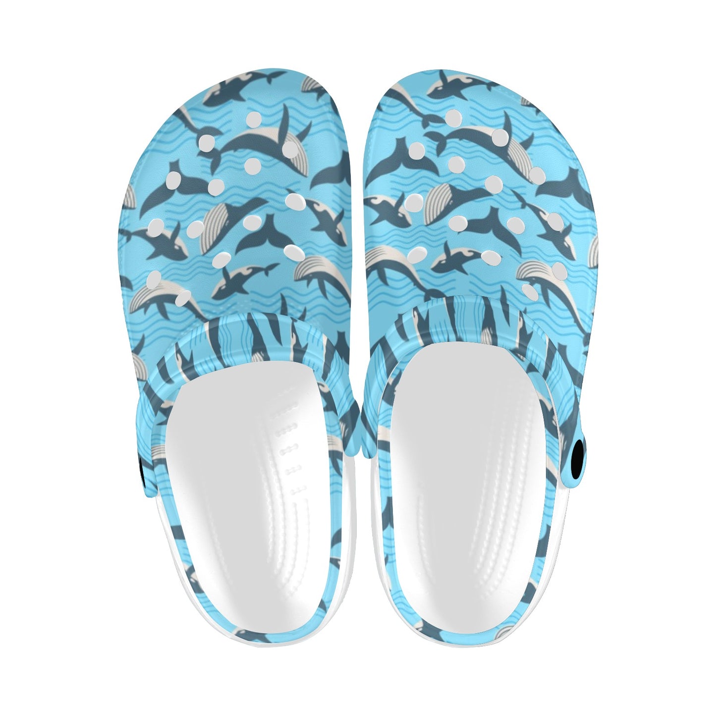 Whale Pattern Design Themed Print Unisex Clogs Shoes