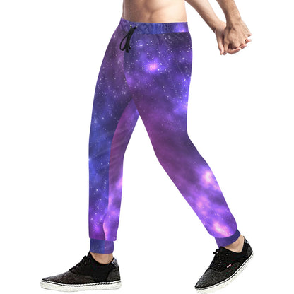 Celestial Purple Blue Galaxy Men's Sweatpants