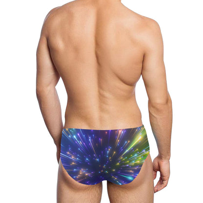 Celestial Rainbow Speed Light Men's Swimming Briefs