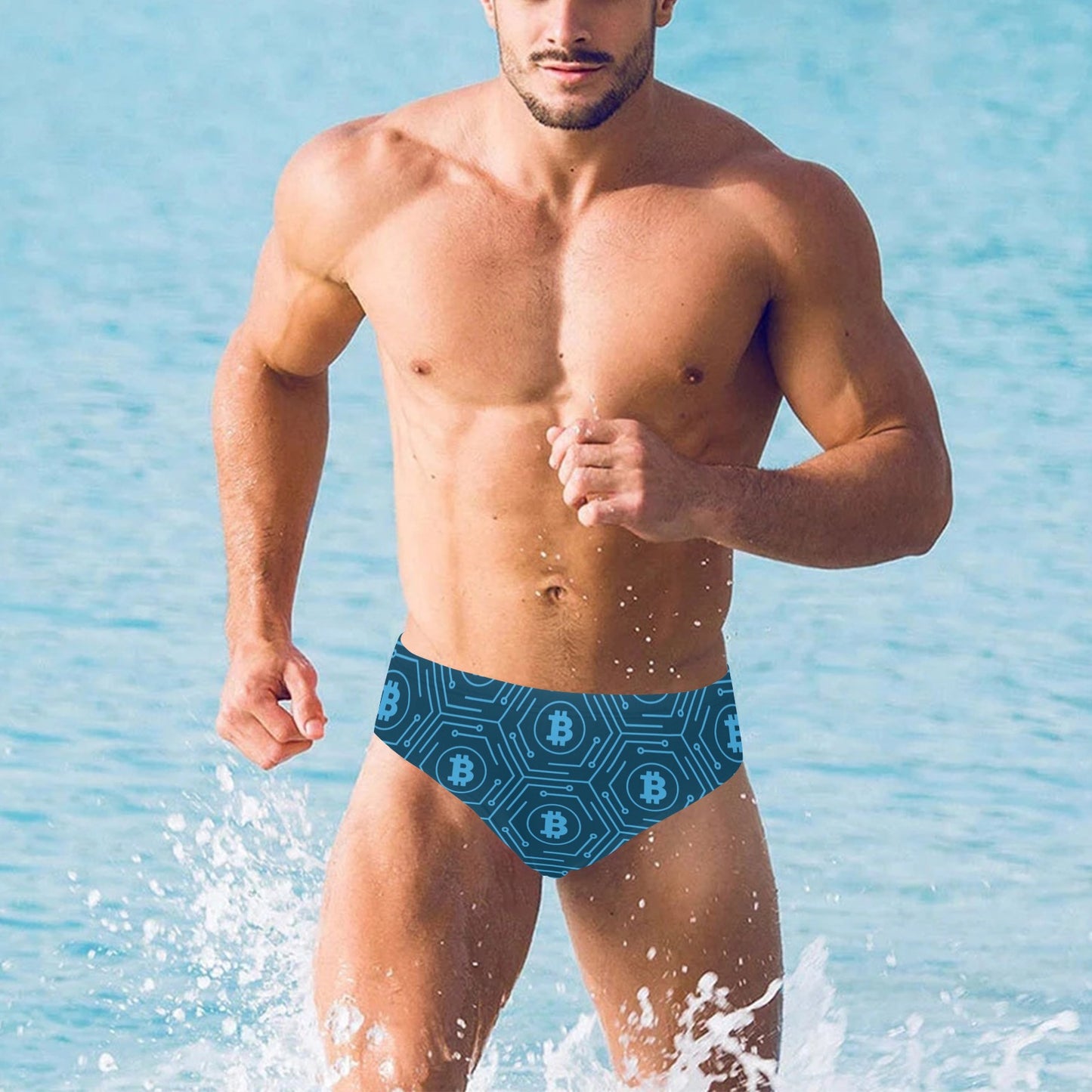 Cryptocurrency Pattern Print Design 04 Men's Swimming Briefs