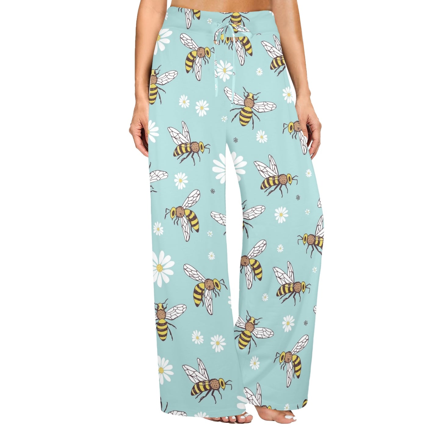 Bee Pattern Print Design BEE010 Women's Wide Leg Lounge Pants