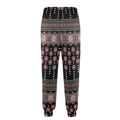 Ethnic Dot Style Print Pattern Men's Casual Track Pants