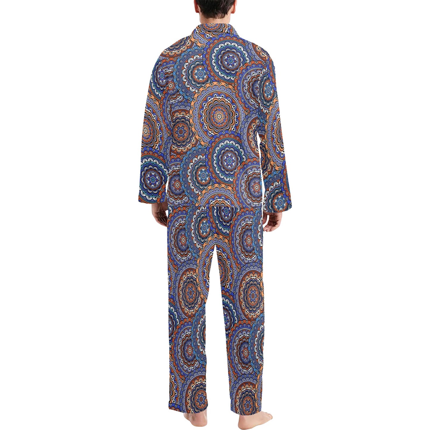 Mandala Boho Chic Design Print Men's Long Pajama Set