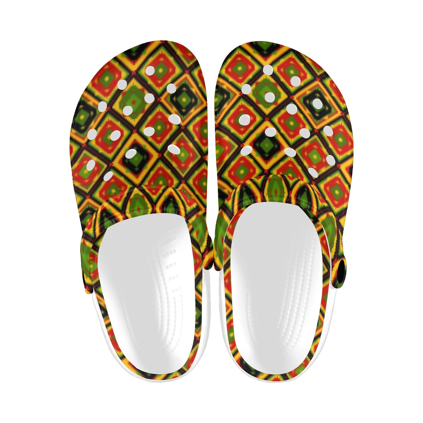 Rasta Reggae Color Pattern Unisex Clogs Shoes